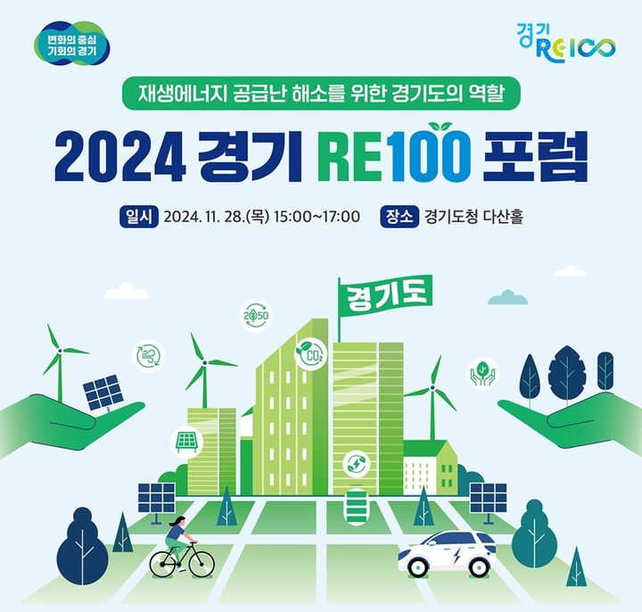 경기도, 'RE100 특구' 청사진 제시한다…28일 포럼 개최