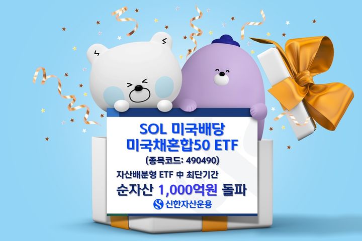 신한운용, '미국배당미국채혼합50 ETF' 순자산 1000억 넘어