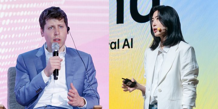 [서울=뉴시스] 3일 업계에 따르면 샘 올트먼 오픈AI CEO는(왼쪽) 4일 오전 서울 중구 한 호텔에서 열리는 오픈AI 개발자 워크숍 '빌더 랩(Builder Lab)'에 방문한 후 같은 날 오전 카카오 미디어데이에 참석할 예정이다. (사진=뉴시스 DB) *재판매 및 DB 금지