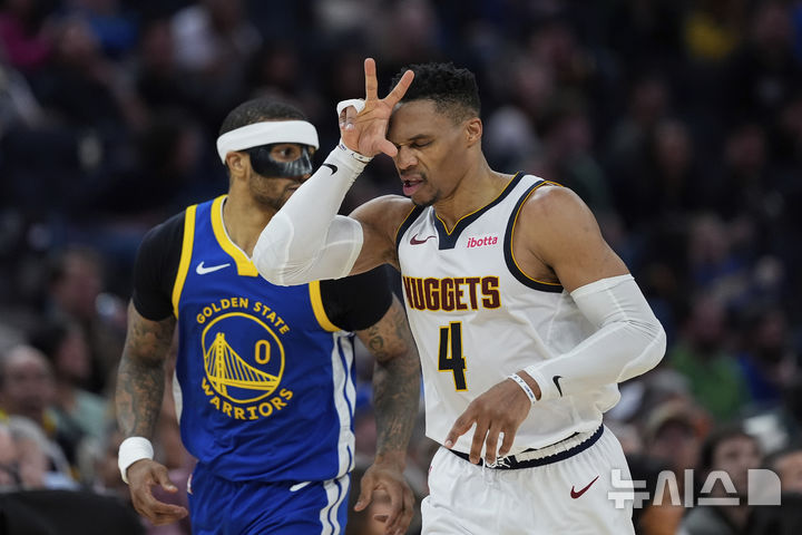 NBA 덴버, 골든스테이트 8연승 저지…웨스트브룩 트리플더블
