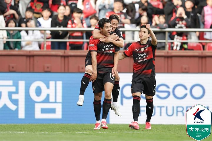 [서울=뉴시스]K리그1 포항 이호재 멀티골. (사진=한국프로축구연맹 제공)
