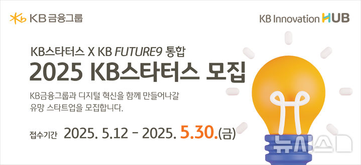[서울=뉴시스]KB금융그룹은 오는 30일까지 스타트업 육성 프로그램인 'KB 스타터스'의 참여 기업을 모집한다고 12일 밝혔다. (사진=KB금융). 2025.05.12. photo@newsis.com