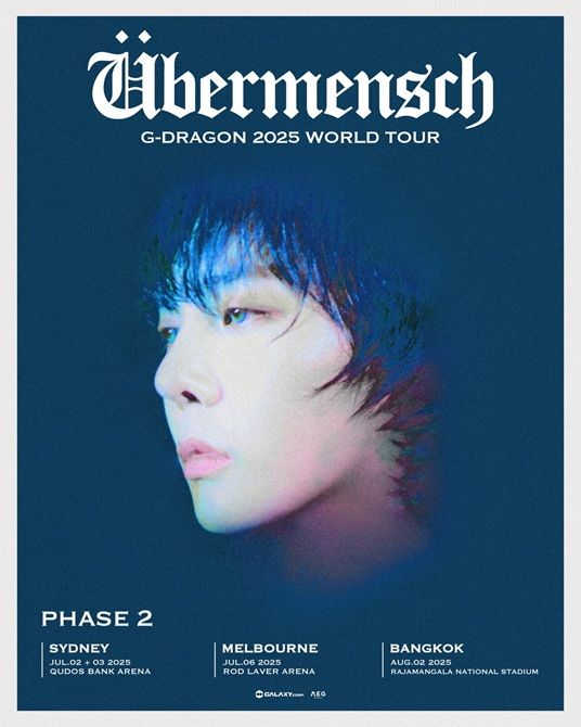 [서울=뉴시스] 그룹 '빅뱅' 멤버 겸 솔로 가수 지드래곤이 13일 세 번째 월드투어의 2차 일정을 공개했다. (사진=갤럭시코퍼레이션 제공) 2025.05.13 photo@newsis.com *재판매 및 DB 금지