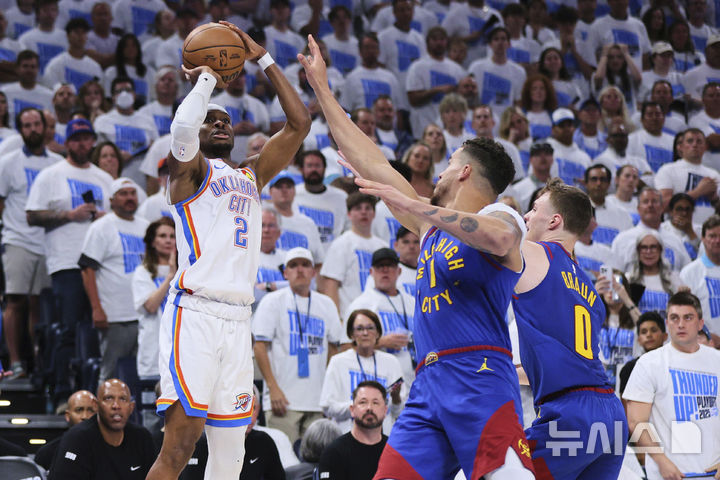 [오클라호마시티=AP/뉴시스] 미국프로농구(NBA) 오클라호마시티 선더의 셰이 길저스 알렉산더. 2025.05.13. 