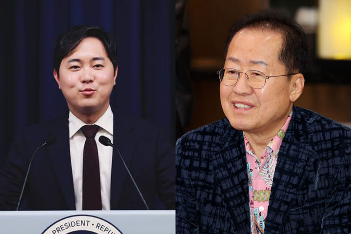 김인규 전 행정관(왼쪽)과 홍준표 전 대구시장(오른쪽). (출처=뉴시스 DB) *재판매 및 DB 금지