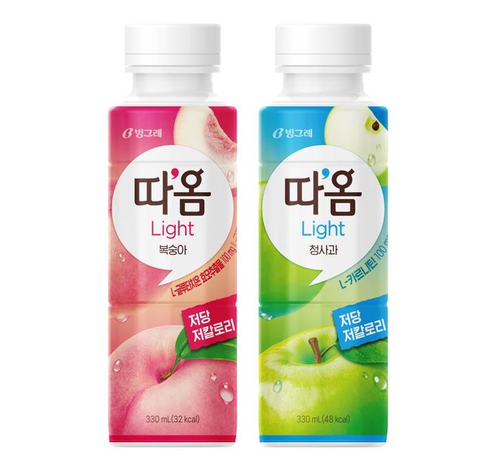 [서울=뉴시스] 빙그레 '따옴 라이트' 2종.(사진=빙그레 제공) *재판매 및 DB 금지