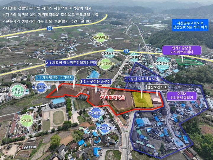 [청양=뉴시스] 청양군 정산면 지역활력타운 계획도.   *재판매 및 DB 금지