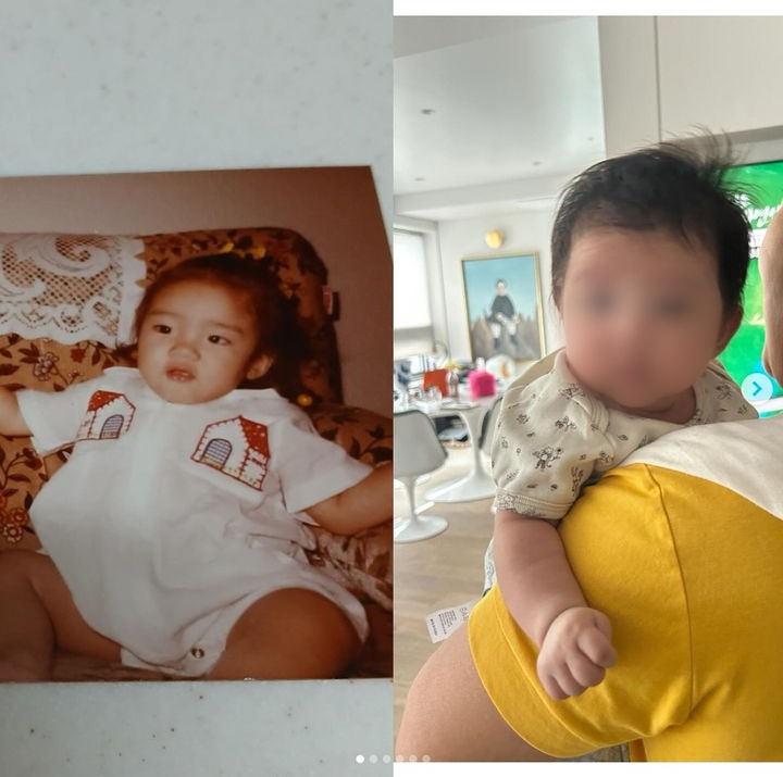 '이규혁♥' 손담비, 생후 2개월 딸 공개…완성형 미모
