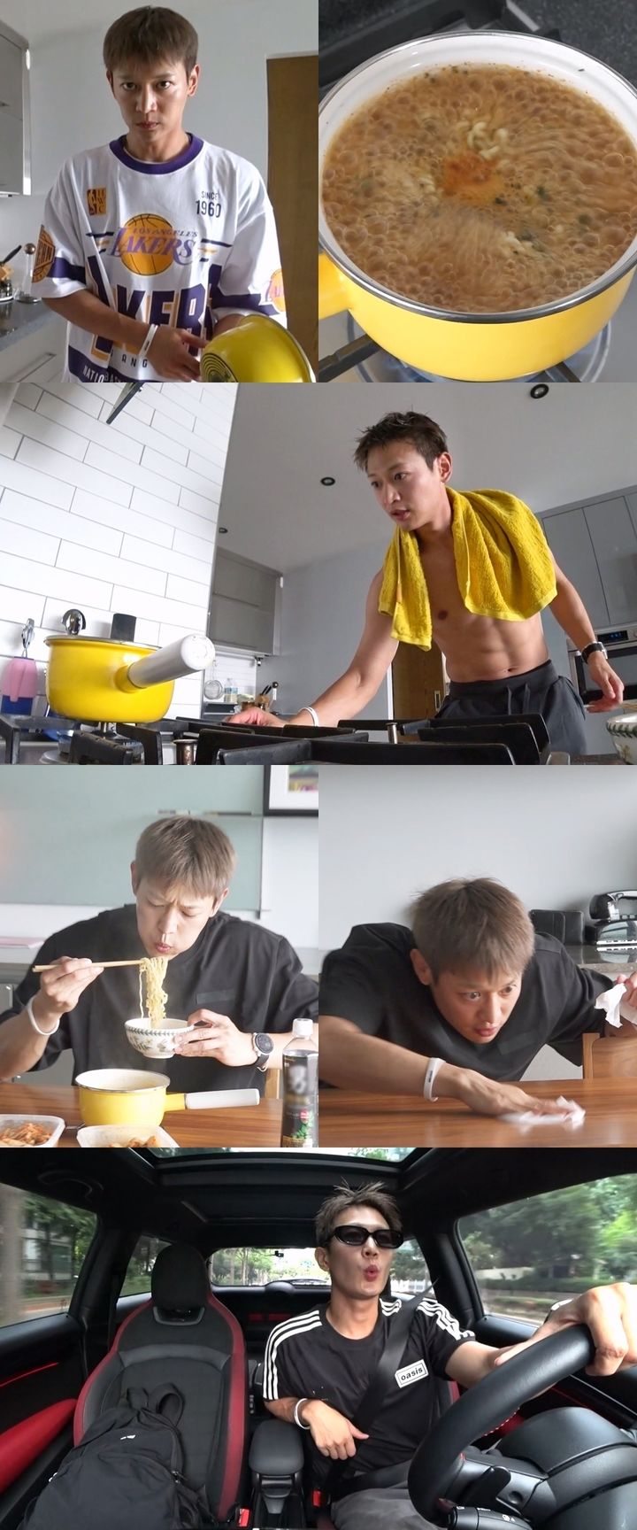 샤이니 민호, 라면 끓이면서 샤워…6분 챌린지 공개 샤이니 민호, 라면 끓이면서 샤워…6분 챌린지 공개