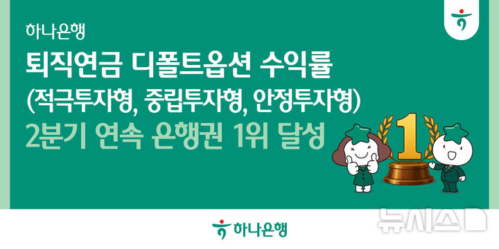 하나은행, '퇴직연금 디폴트옵션' 2분기 연속 은행 1위