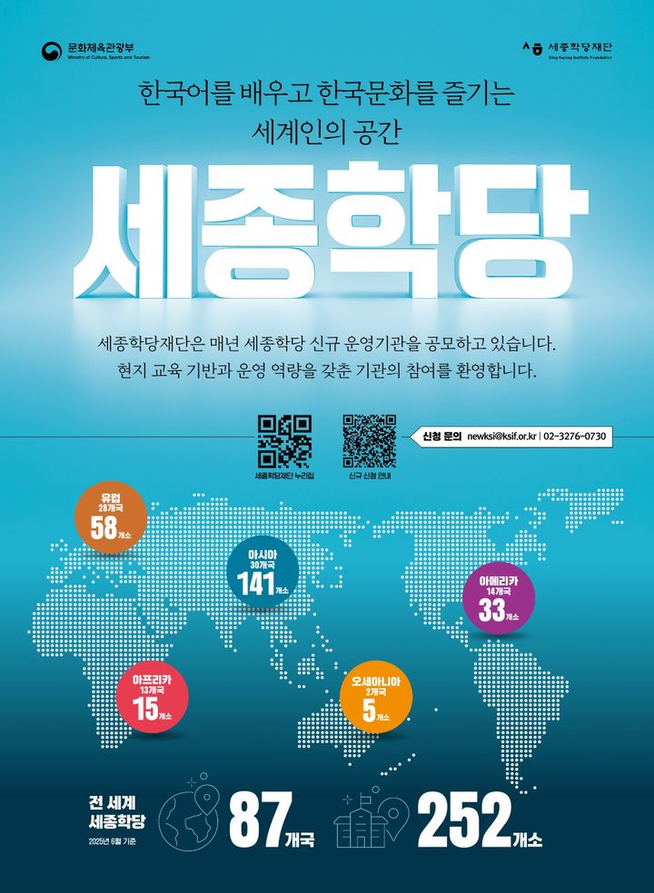 세종학당재단, 2026년 신규 세종학당 운영기관 공모접수