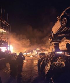 포천 폐차장서 화재…차량 300대 전소