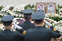 비상절차 훈련 중 순직한 故 정상근·장희성 준위 영결식 엄수 [뉴시스Pic]