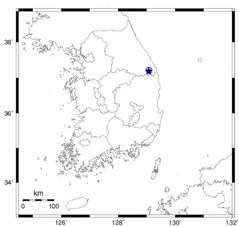 삼척시 남남서쪽 30㎞ 지역서 규모 2.5 지진…"안전 유의"