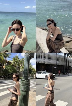 에스파 윈터, 바다 앞 파격 슬림 자태…미국 휴가 중?