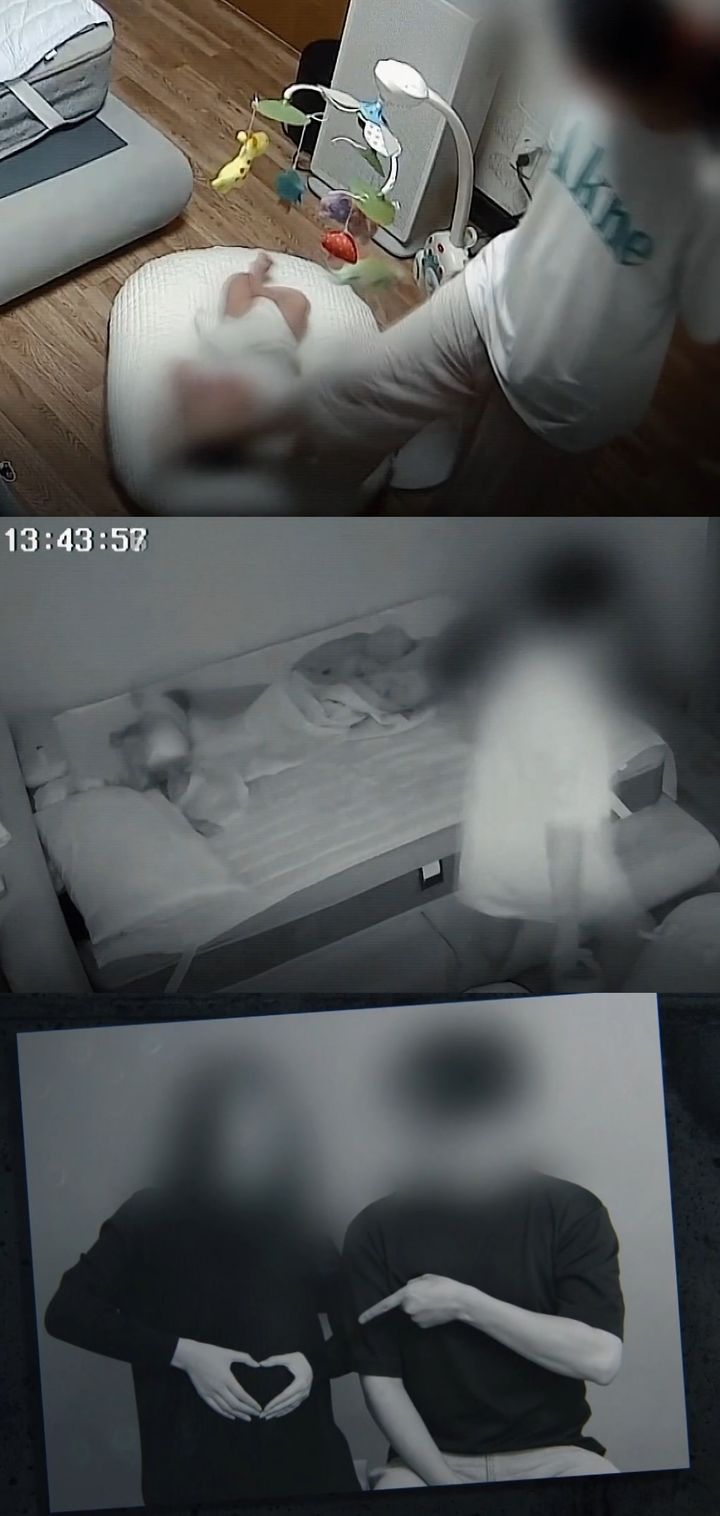 4개월 아기 얼굴을 밟고…친모 영상 공개