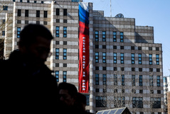 주한러시아대사관, '승리는 우리의 것' 현수막 게시 논란 [뉴시스Pic]