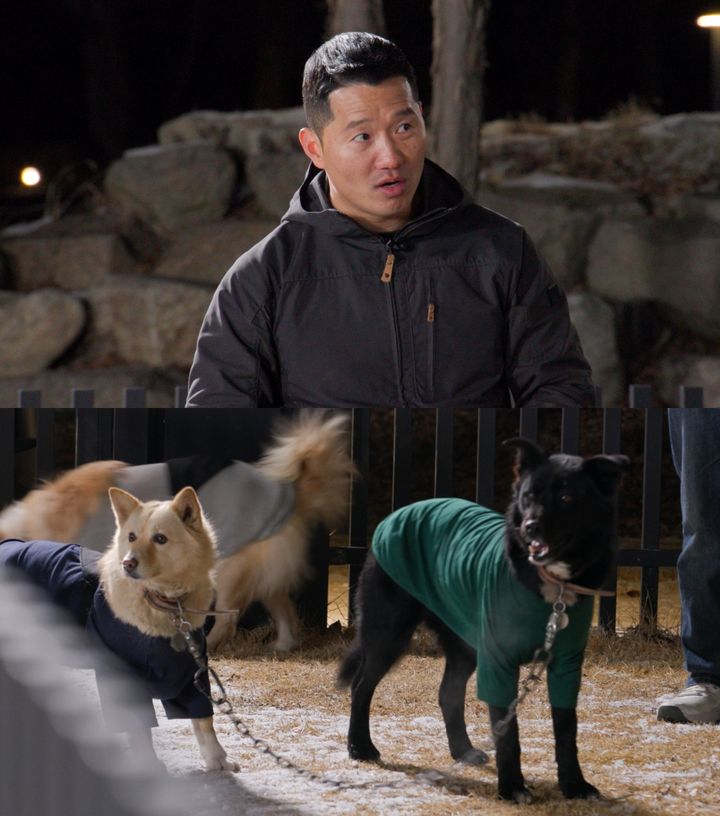 쇠줄 하나에 두 마리…강형욱 