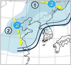 12~13일 동쪽에 비·강원 많은 눈…주말 해안가 '강풍'