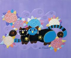 반려견과 색으로 그린 '행복 풍경'…박영인 콜라주 회화[아트서울]