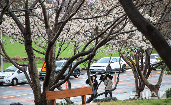 전국에 봄비…황사 유입에 공기질 악화