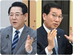 신정훈, 김영록 지지선언…"전남광주 통합 난제 풀 대안"
