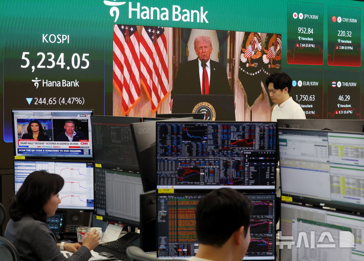 트럼프 연설에 하락 마감한 코스피-코스닥