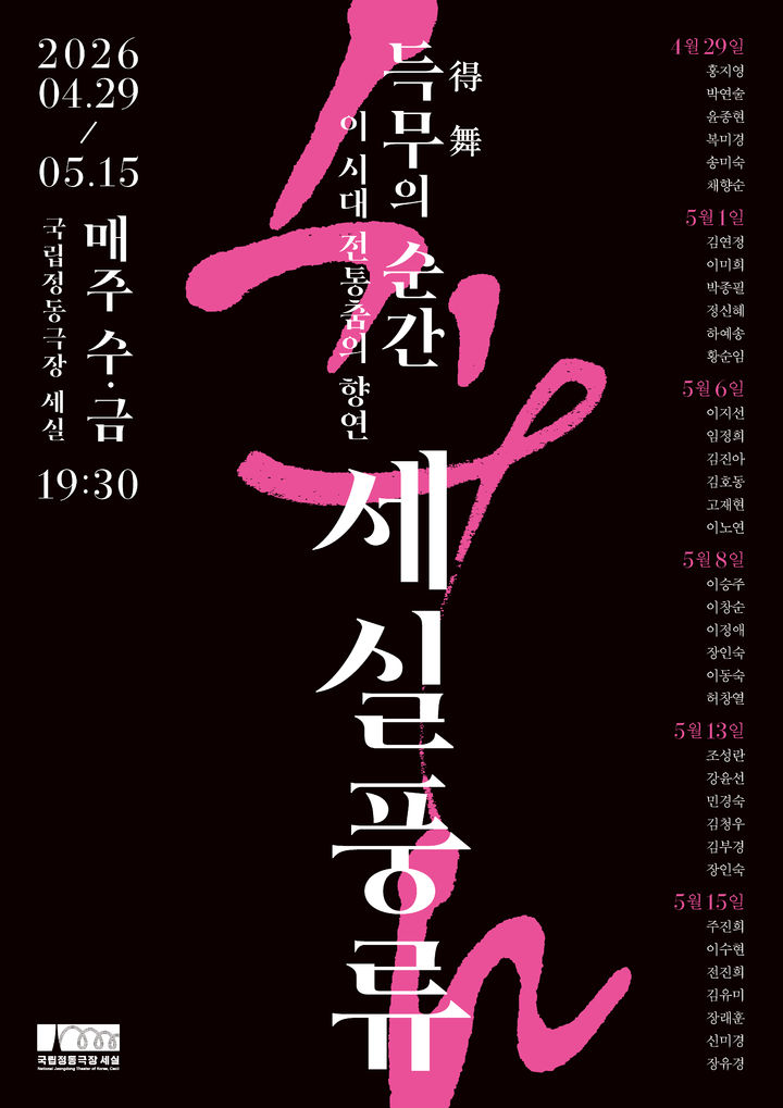 춤꾼 37인 한자리에…국립정동극장, '세실풍류-득무의 순간' 개막