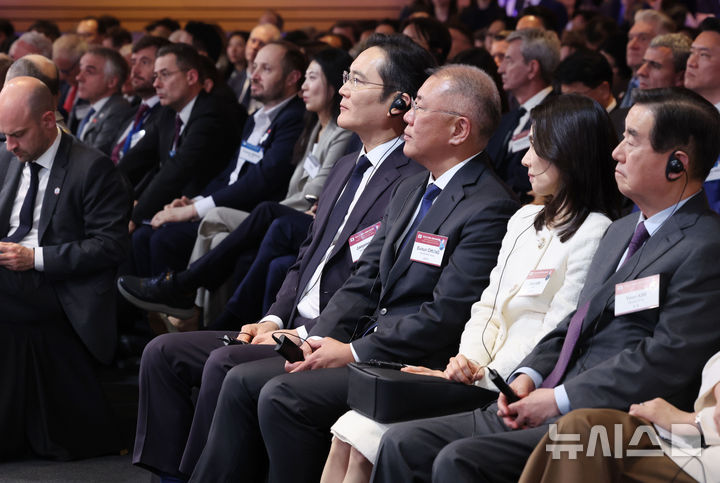 한-프 경제계 미래 대화 참석한 이재용-정의선 회장