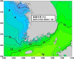 지난겨울~초봄 우리 바다 수온, 평년보다 1도 높았다
