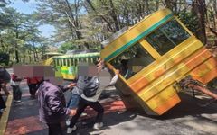 부산 태종대 관광열차 사고…4명 경상
