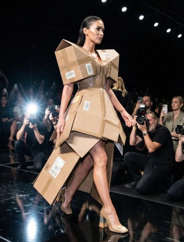 SNS 뒤흔든 '1320만원' 종이 상자 드레스…알고 보니 'AI 이미지'?