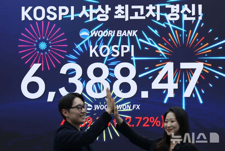 '사상 최고치' 코스피, 2.72% 상승한 6388.47에 마감 [뉴시스Pic]