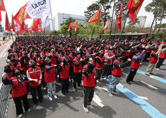 창사 이래 첫 결의대회하는 삼성바이오로직스 상생노조 '투쟁'