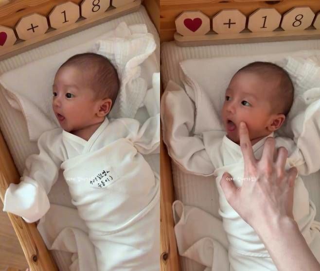 김소영·오상진 신생아 아들 벌써 완성형 