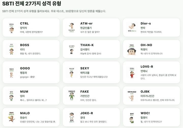 "그냥 MBTI’는 지겹다?"…요즘 뜨는 '바보 MBTI' 뭐길래