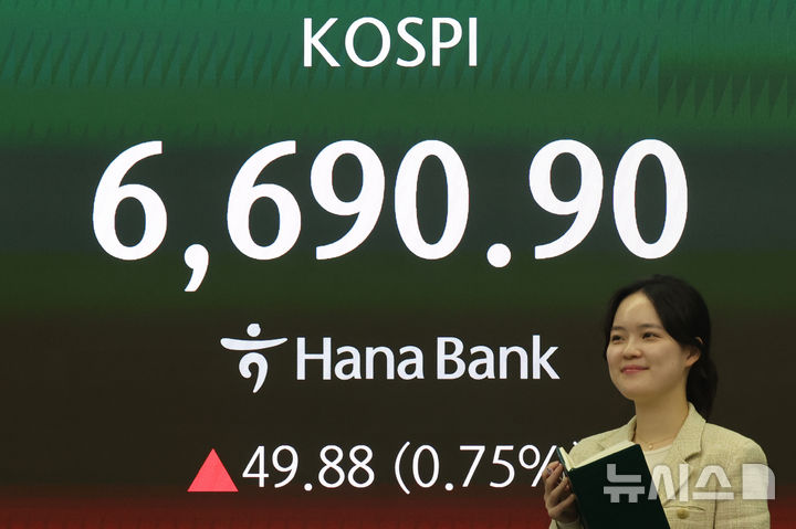 코스피 6690.90 마감, 사흘 연속 사상 최고치 경신 [뉴시스Pic]