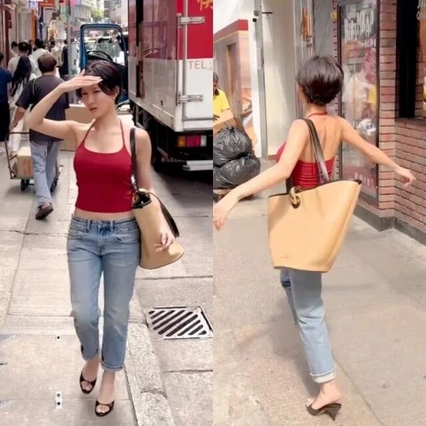 화사, 홍콩서 포착…'뼈말라' 몸매 시선강탈