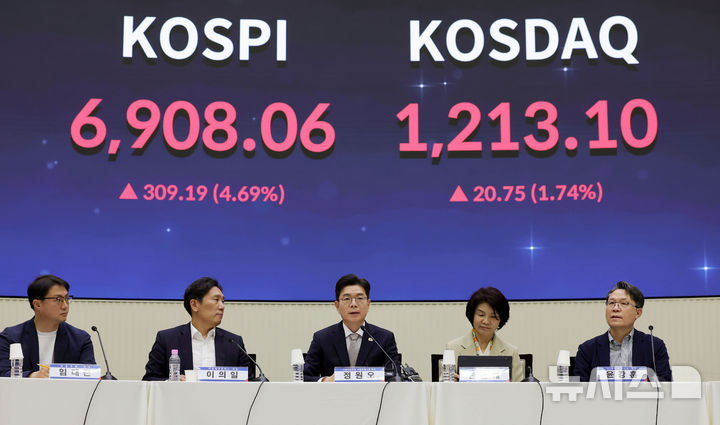 코스피 7000 앞두고 한국거래소 방문한 정원오