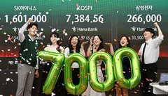 코스피, 사상 첫 7000 돌파 마감