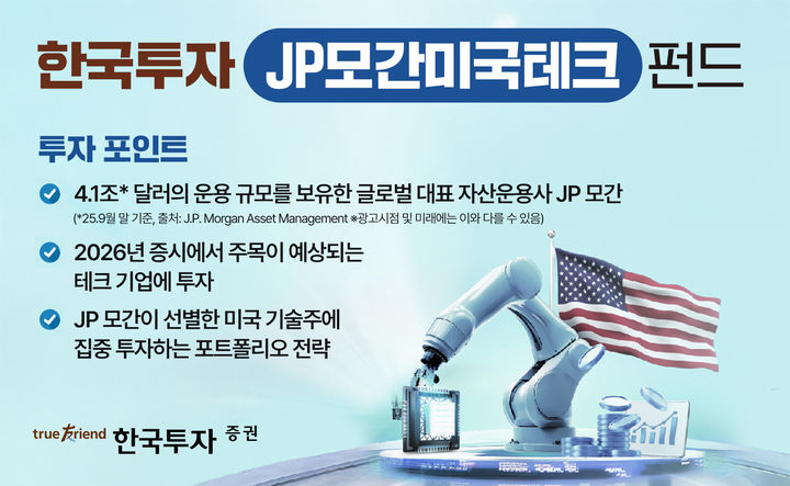 한투증권, 'JP모간 미국테크 펀드' 출시