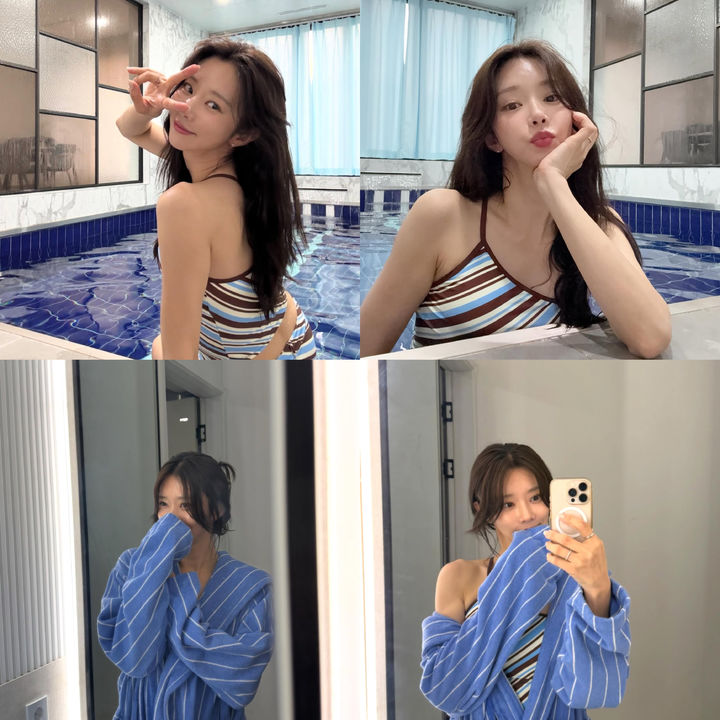 이주빈, 군살 제로 모노키니 자태 뽐낸 근황 공개