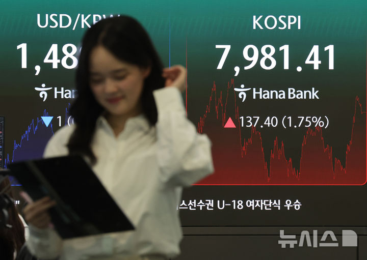 '팔천피 눈 앞' 코스피, 7981.41로 사상 최고치 [뉴시스Pic]