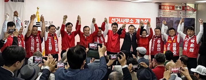 정영철 영동군수 후보 응원하는 국민의힘 지도부