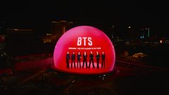 BTS '더 시티 아리랑'…붉은빛으로 변신한 美 라스베이거스
