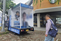 인도 점거하고 '비상 깜빡이' 배짱…도 넘은 유세차량 '눈살' 