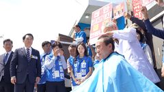 [6·3태안]강철민 민주당 태안군수 후보 삭발…'군사도시 반대'