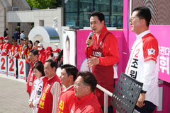 장동혁·송언석 투트랙 유세 총력전 "李 재판받도록 하려면 국민의힘 찍어달라"(종합)