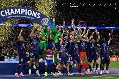 챔피언스리그 2연패, 환호하는 PSG 선수들