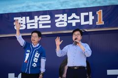 김경수·박완수 도지사 후보, 마지막 주말 표심잡기 '총력'